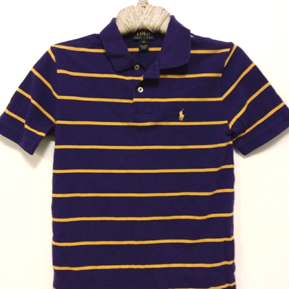 POLO s/s Purple and Gold collared shirt